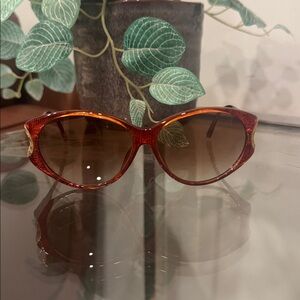 Dior Vintage Textured Amber Sunglasses